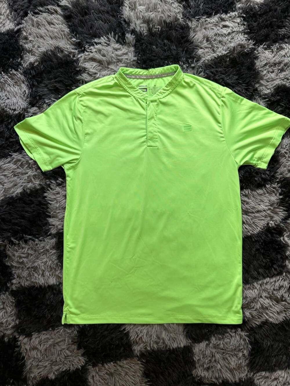 Three Sixty Six Polo Shirt Size M Green Athletic Henley Golf